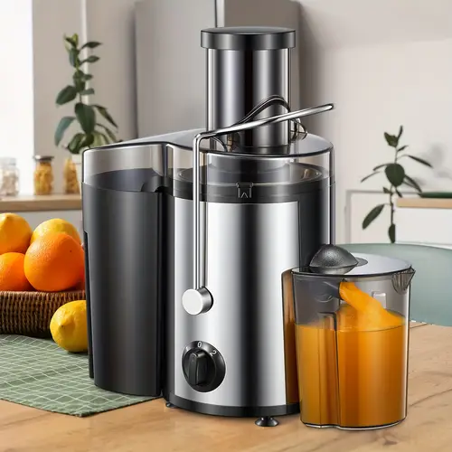 juicer machine 500w centrifugal juicer extractor 3inch wide mouth feed chute easy to clean stainless steel bpa free for fruits and vegetables black