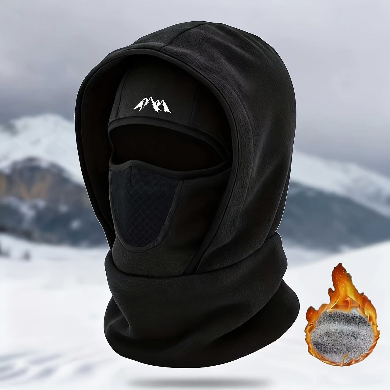 1pc, Winter Hat Men's Knitted Beanie Cold-proof Head Cover Face Mask Warm Windproof Cap