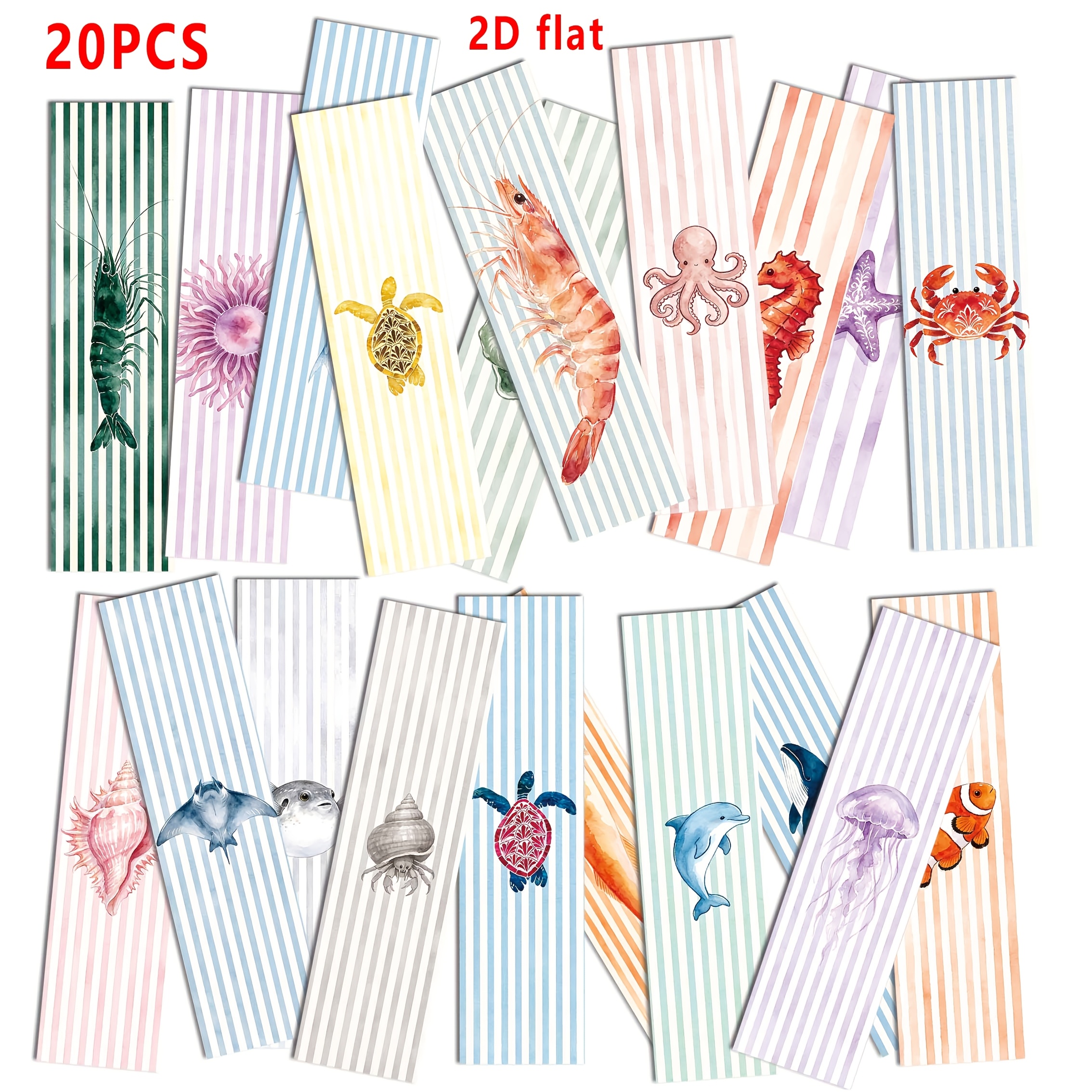 TEMU Paquete de 20 marcapáginas marinos para , amantes de los libros y - Marcadores de con temática de de mar y peces con páginas impresas