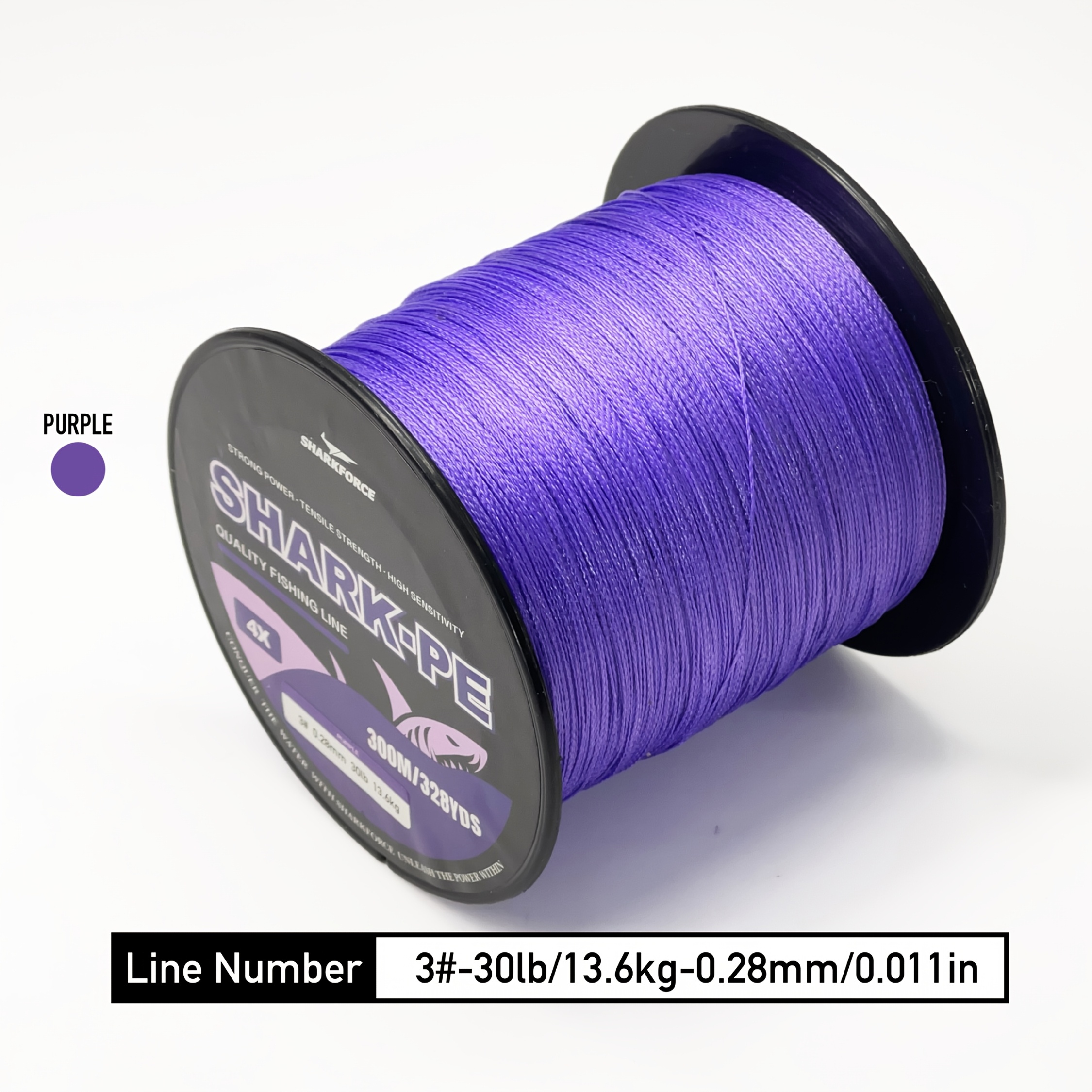 Image of 4 Strands Pe Braided Fishing Line Purple- , Durable, And Long-lasting - In 300m/328yds