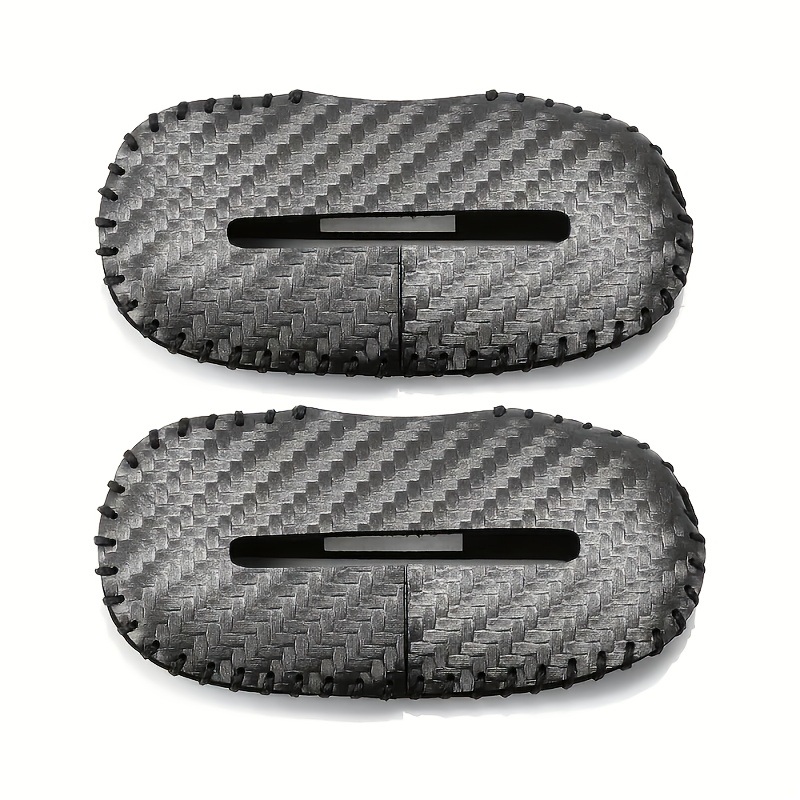 Image of 2pcs Seat Belt Covers, Scratch Protection And Noise Reduction Additions, Carbon Fiber Material, Universal Fit