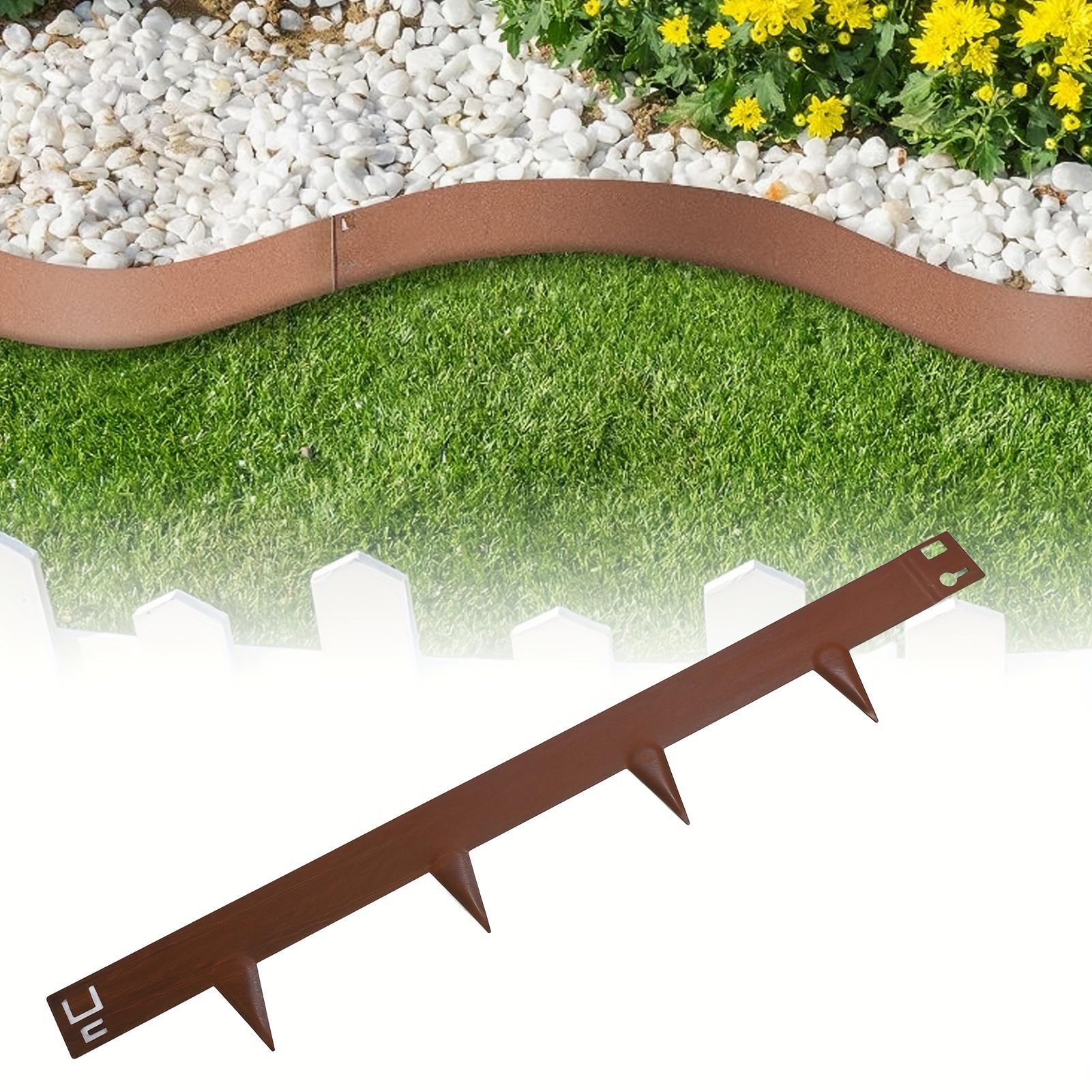 

6 Pcs Steel Lawn Edging 100x13cm Flexible Bendable Landscape Edging Metal Garden Bed Border