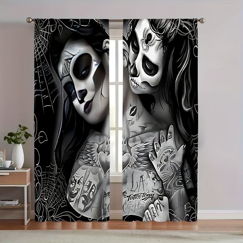 

[top-] +2 Panels/set Printed Curtain For And 41.3in X 90.5in Curtain Reduction Set, Rod 3d Curtain, For , , , , Decoration