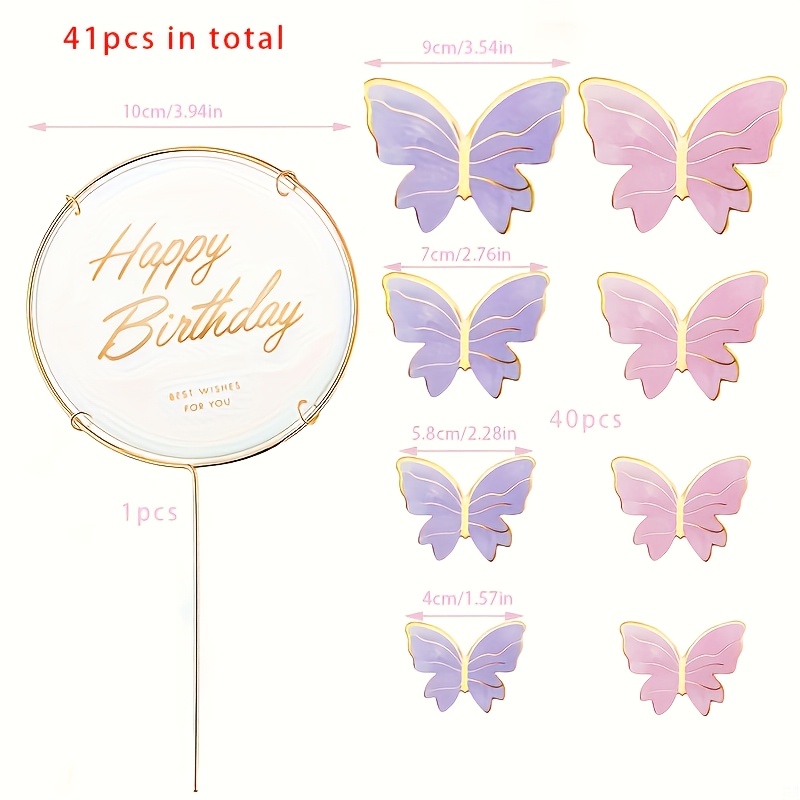 Image of A Set Of 41 Vibrant Cake Decorations - Colorful, In Sizes, Suitable For Birthdays, Weddings, And All Kinds Of Party Celebrations - Easy-to-use Cake Decorations, Perfect For Christmas And New Year