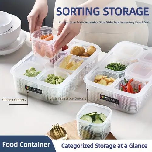 7pcs set freezer storage containers onion ginger garlic refrigerator fruit and vegetable storage box kitchen spices compartmentalized test storage box mothers day gift