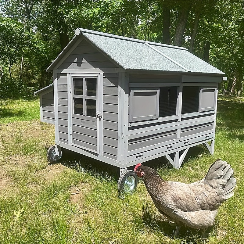 

Aivituvin Chicken Wooden Hen House With Nesting Box, Large Poultry Cage Upgrade With Strong , Durable