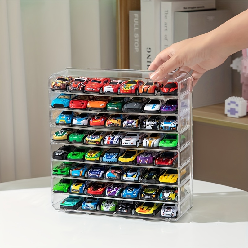 

1pc Multi-layer Acrylic Car Model Display Case - Transparent Racing Wheel Storage Box For Art & Collectibles, No Power Needed