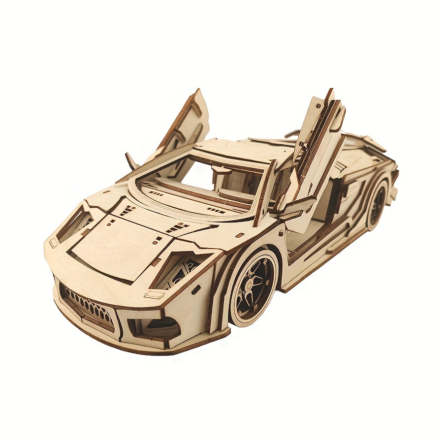 

Customizable 3d Wooden Car Kit - Aerodynamic , For & - Unique