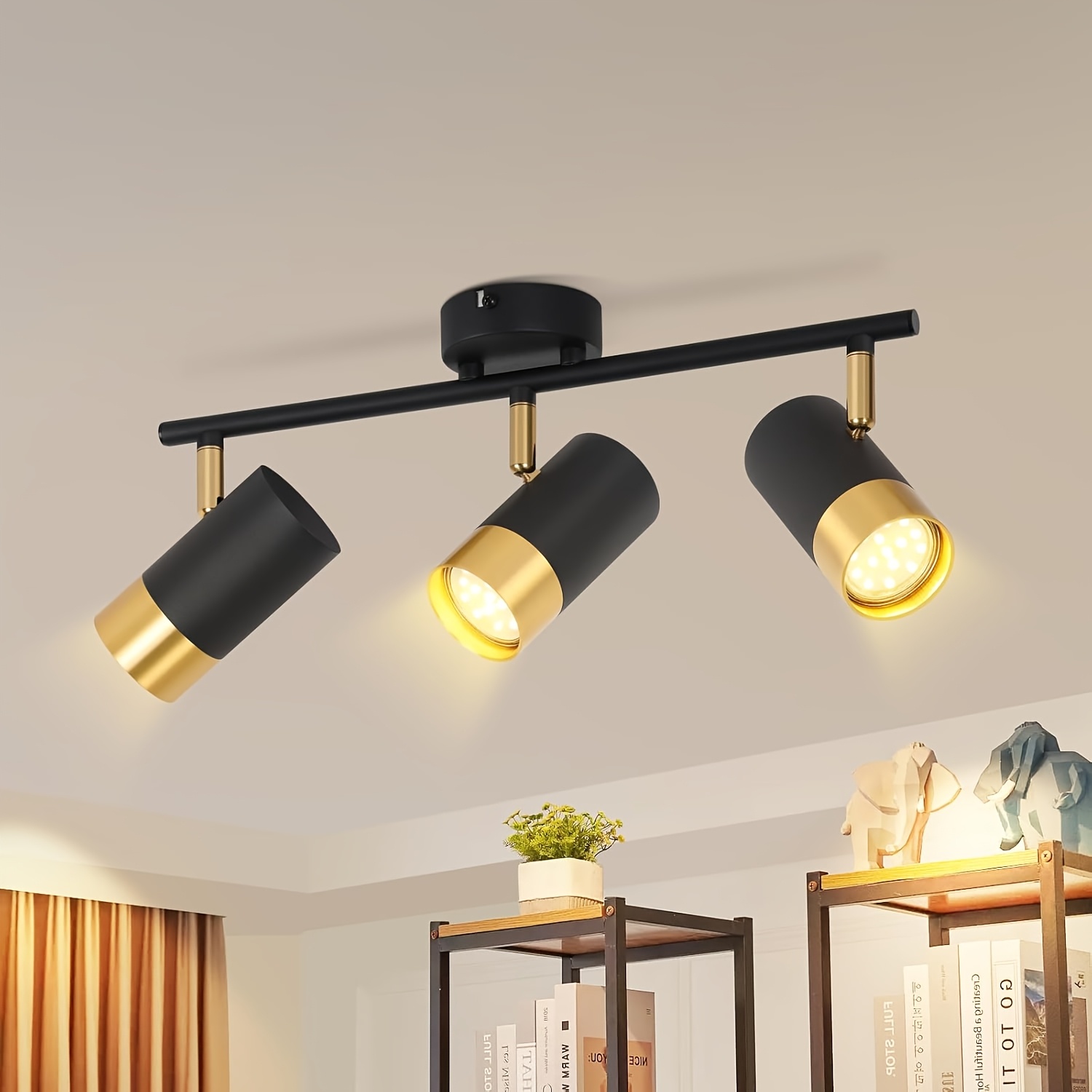 Image of Ceiling Spotlight 1/2/3/4 Bulbs Kitchen Light Gu10 - Black Spotlight Wall Light 355° Rotatable Ceiling Light Spotlight Modern Ceiling Light Suitable For Room Bedroom (excluding Bulbs)