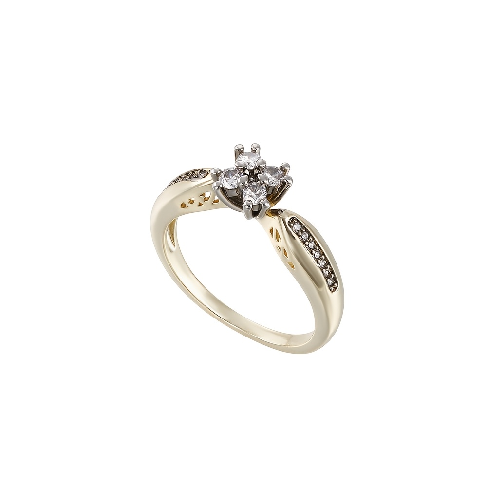 6-Claw Snowflake Cluster Synthetic Zirconia Earrings & Ring Set