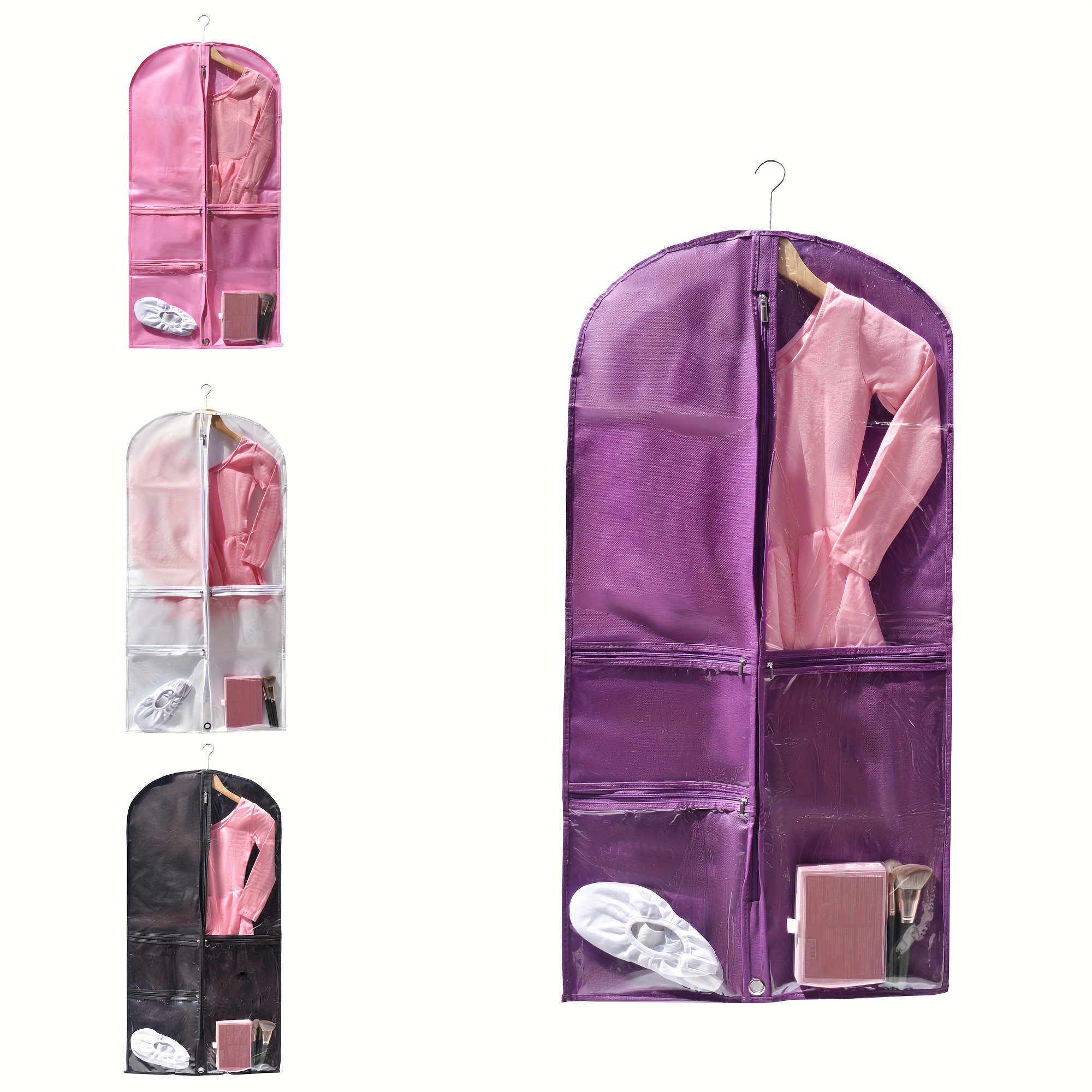 

1pc Translucent Dustproof Dance Skirt Organizer Bag - Hanging Garment Bag For Suits, Dresses & With Window, Ideal For Closet, & Storage - Protects Against Dust & Wrinkles