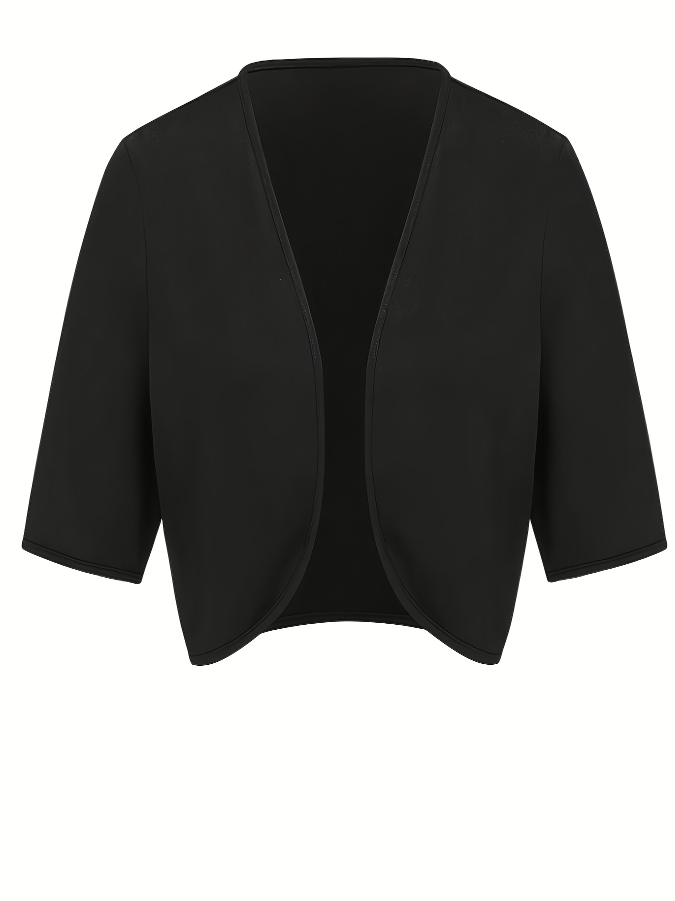 Boléro Femme Manches Courtes Ouvert - 95% Viscose - Uni Et Confortable - Parfait Pour Tenues De Fête Ou Casual