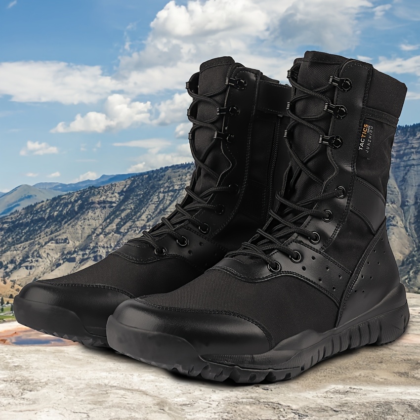 mens lightweight high quality boots side zipper lace closure  display picture 3