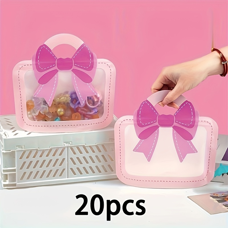 

20pcs Bowknot Tote Gift Bags - Candy, Cookies, Birthday Favors & Jewelry Packaging, Storage Bags