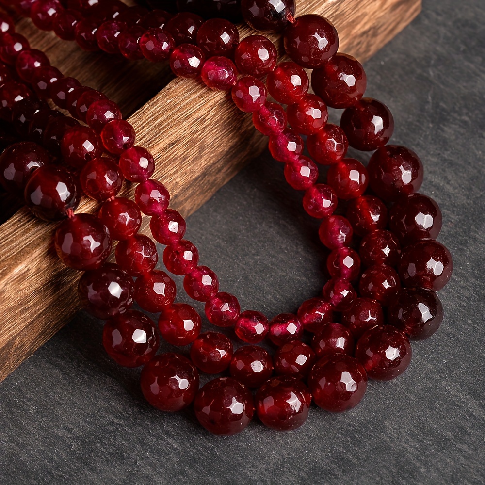 

Natural Stone Faceted Red Chalcedony Beads Charm Round Loose Beads For Jewelry Making Needlework Bracelets 6/8/10mm