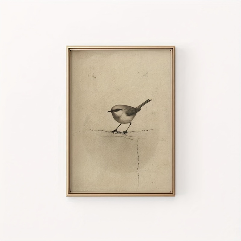 

Minimalist Vintage Bird Art Print Poster 1pc, Frameless Wall Decor For Office And Living Room, Creative Gift Canvas Educational Chart