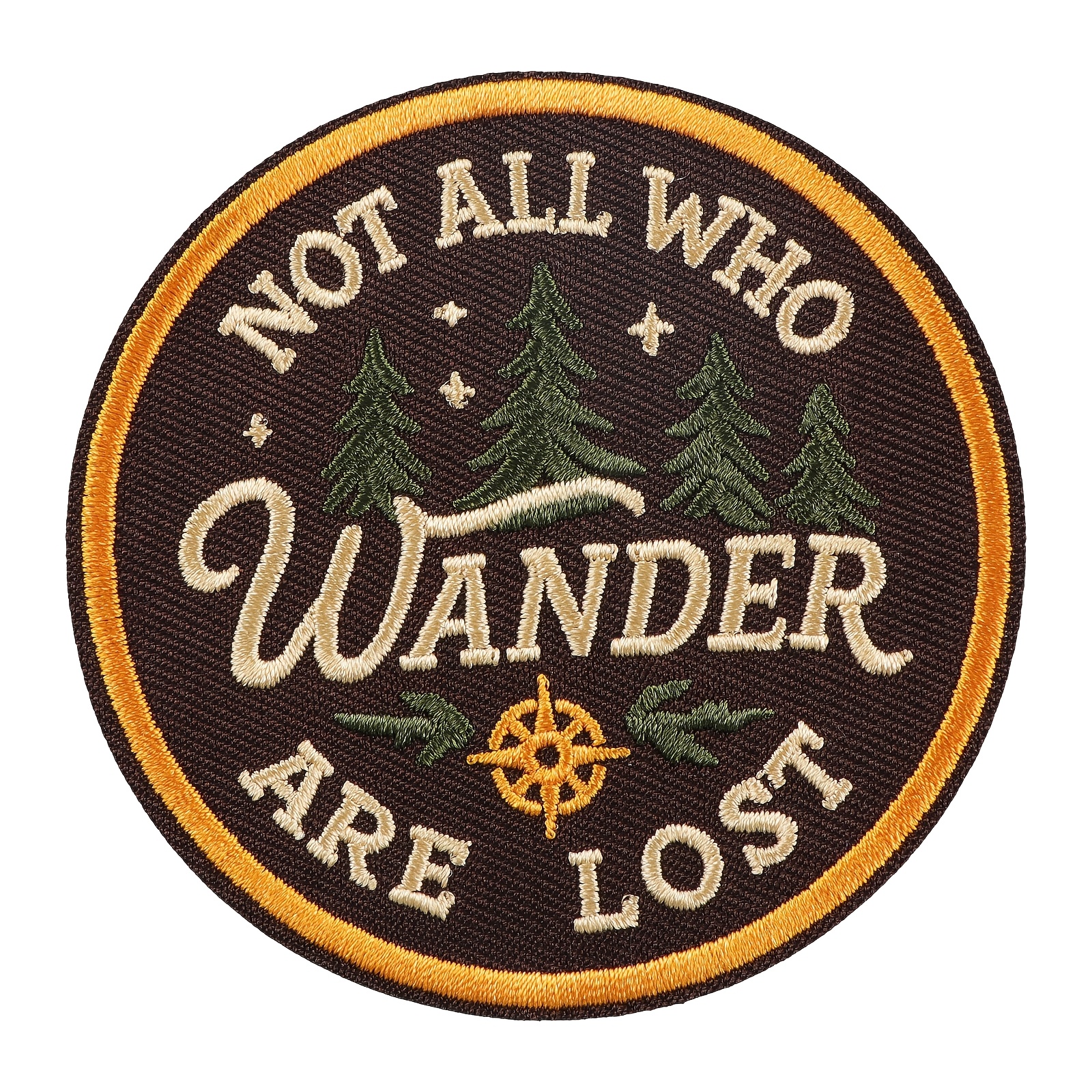 TEMU 1 pièce Patch brodé vintage nature - "Tous qui ne sont " Patch thermocollant brodé pour sacs à dos, vestes, sacs