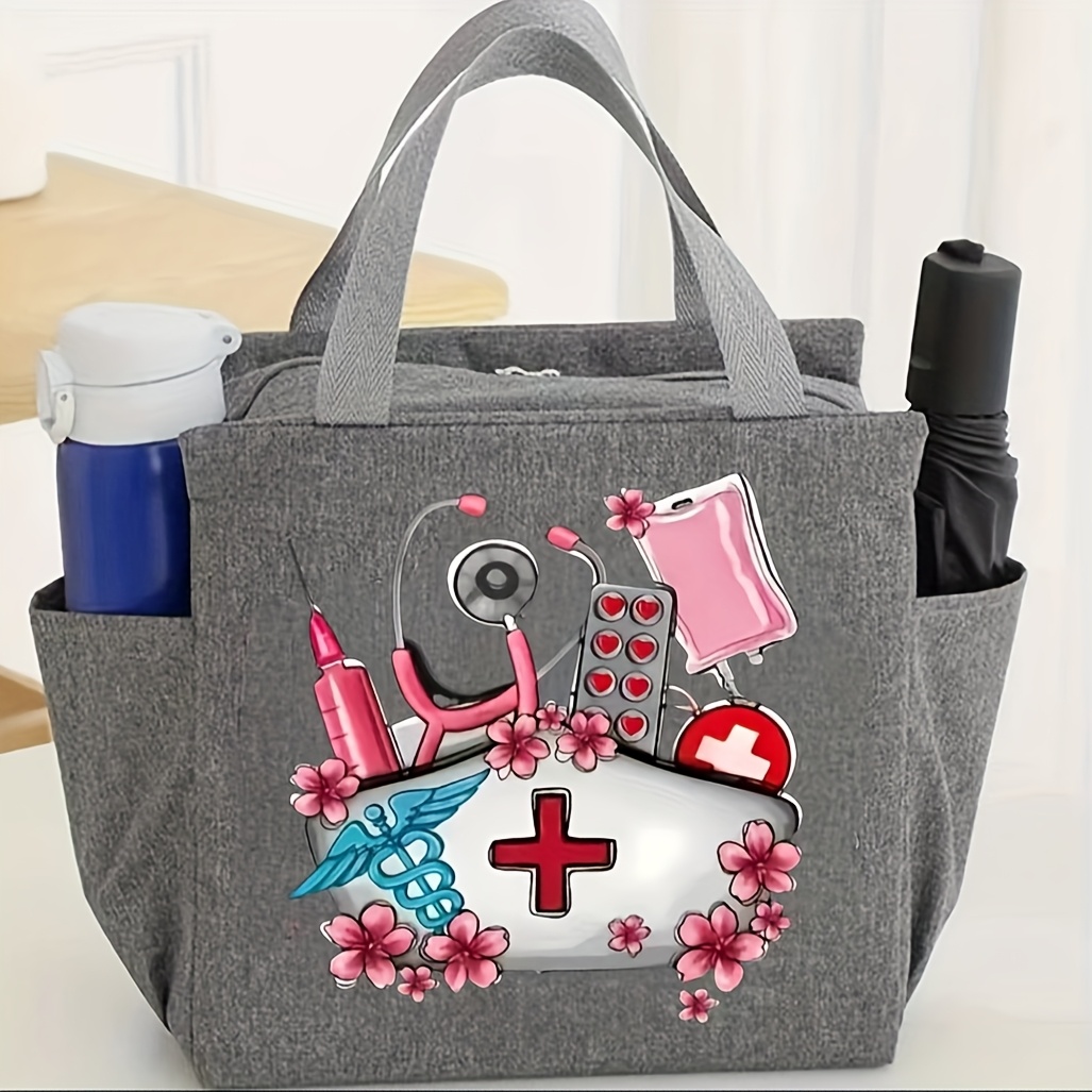 Image of Elegant Large Capacity Tote Bag With Colorful Prints - Made From Durable Material, Foldable Design, Suitable For Outdoor Work And School - A Perfect Gift For Mother's Day, Teacher's Day, And Ramadan