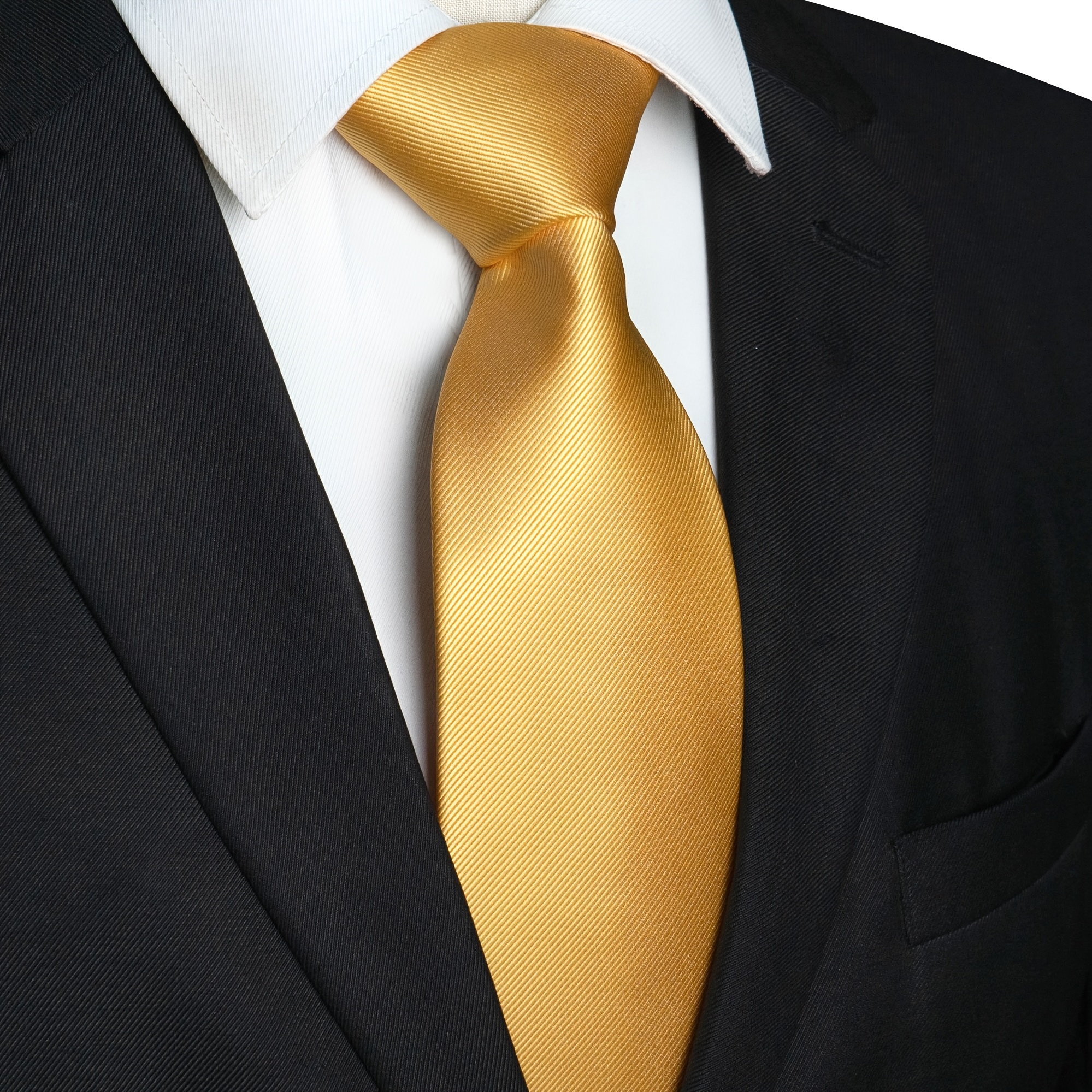 Men's Solid Mustard Golden Satin Necktie