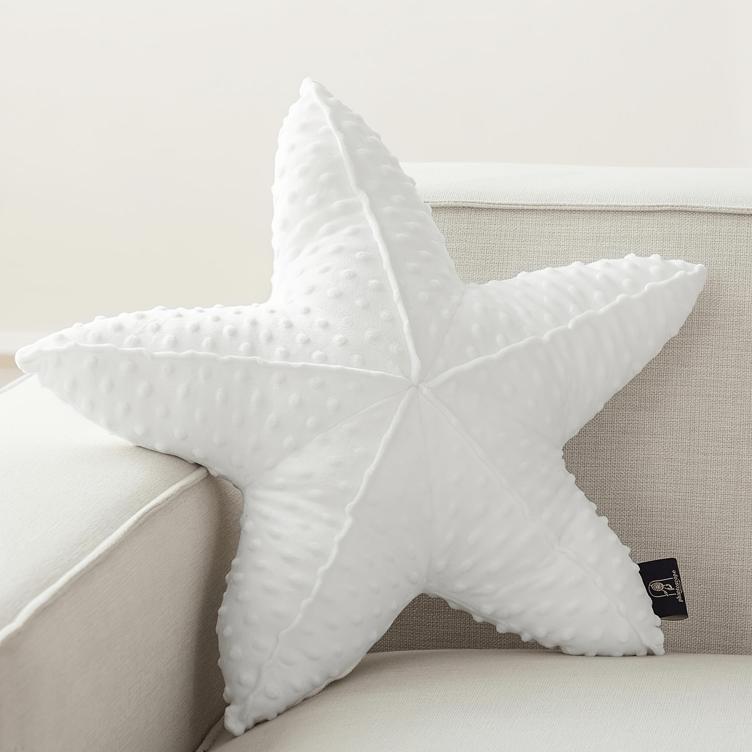 1pc Starfish Shaped Velvet Throw Pillow, Ocean Series Creative Decorative Cushion Pillow, 20.5 X 20.5 Inch