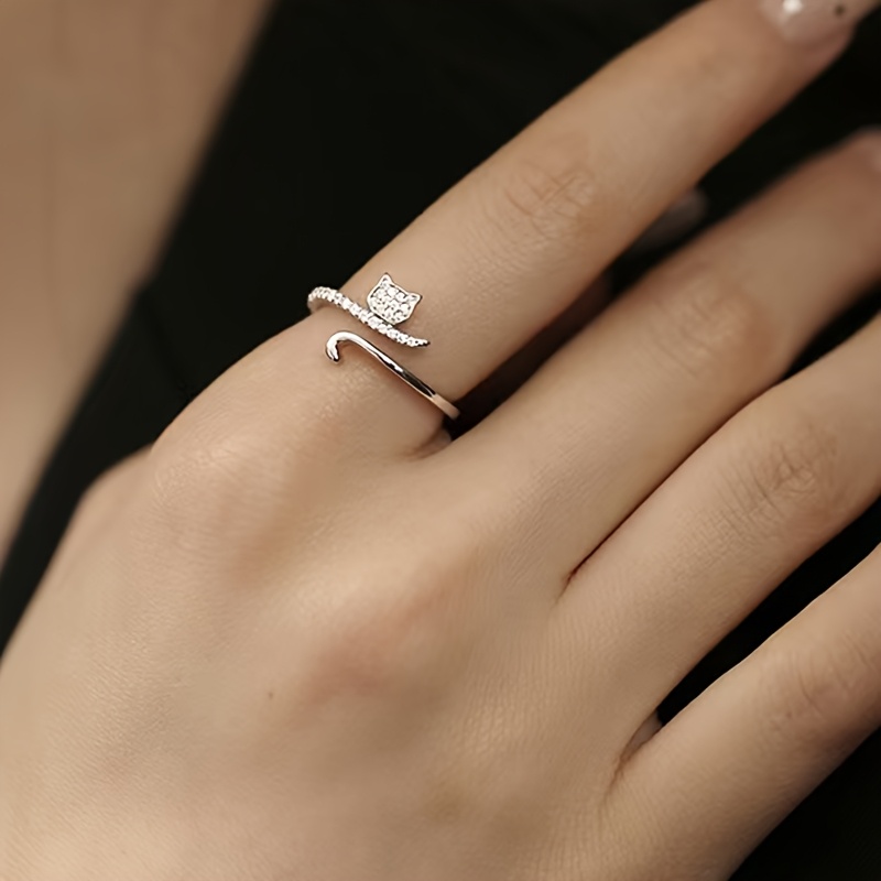 Women's Adjustable Cat Ring, Adorable Design for Cat Lovers