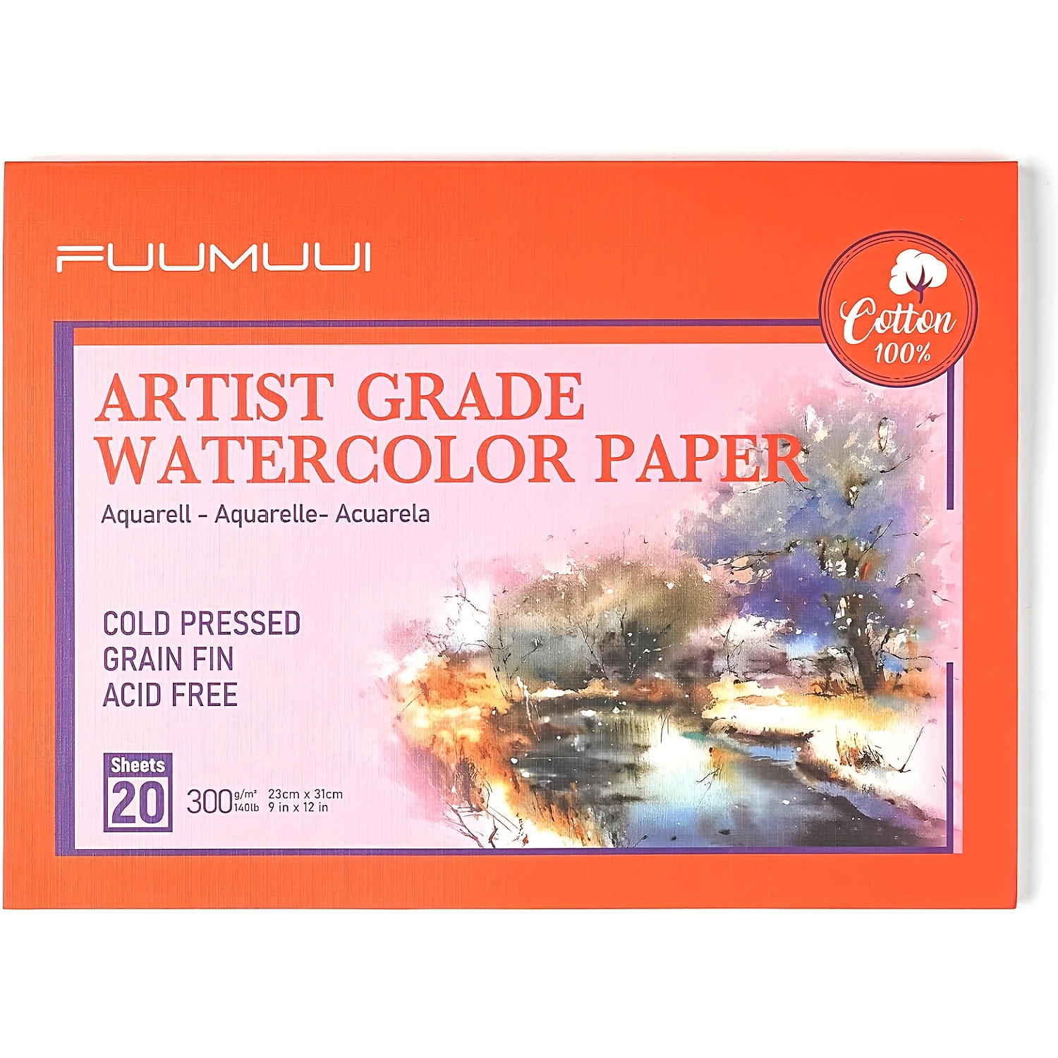 

100% - 20 9x12- Pad - 140lb/300gsm Art For Gouache Ink