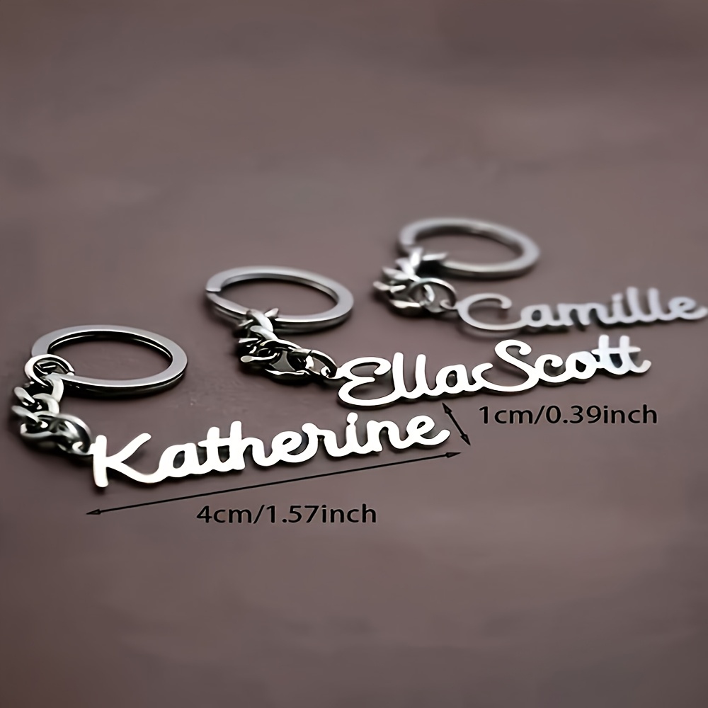 TEMU Personalized Keychain With Custom Name Tags, Featuring Letters And Made Of Stainless Steel, Suitable For Men And Women, Father's Day, Day, And Valentine's Day Gifts.
