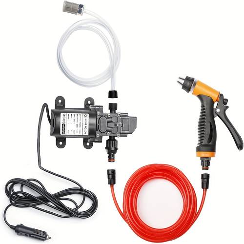 portable intelligent electric high pressure cleaning water pump 70w 160 psi 12v portable pressure strong cleaning kit with 276 inch pvc hose suitable for home car garden car mounted cigarette lighter interface