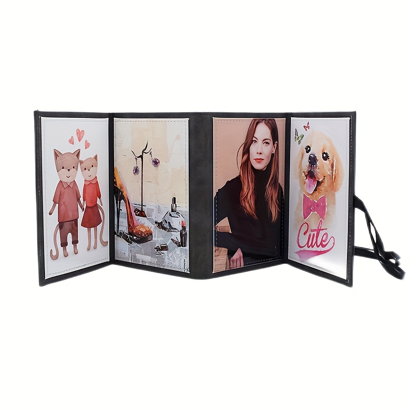 

Thermal Transfer Photo Album Leather Blank Sublimation Folding Photo Album Diy Printing 4 Photos