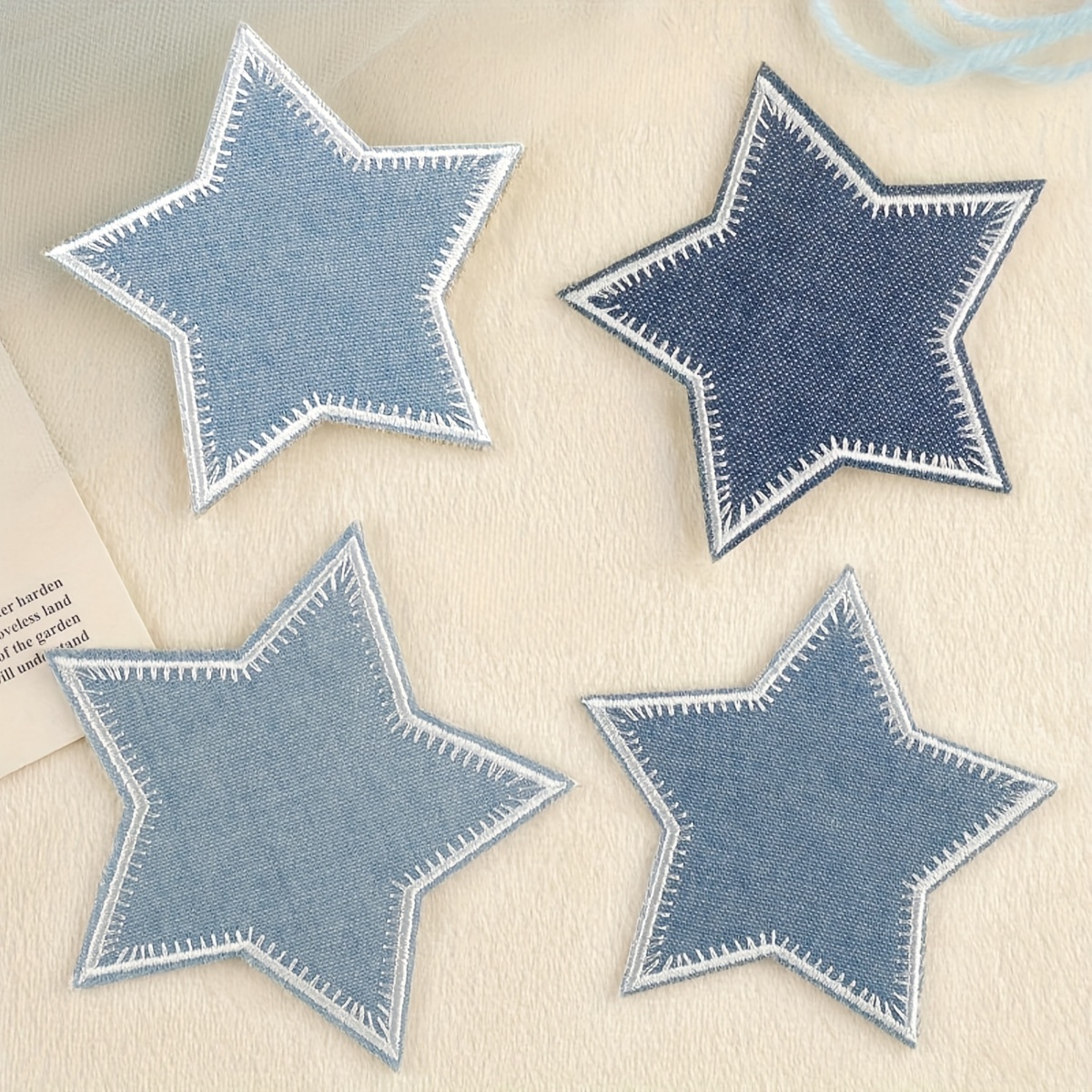TEMU 4 pezzi di patch per jeans, vestiti, giacche, magliette, , zaini, aggiunte per abbigliamento, patch con colla per supporto, patch per denim con