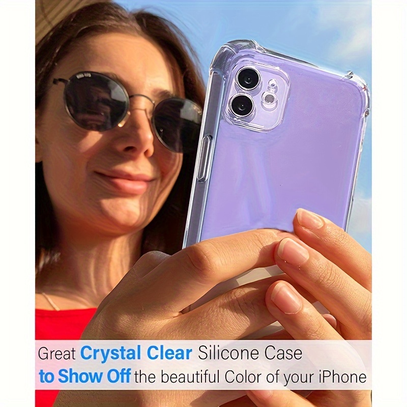 Clear Purple Case For iPhone 14 Pro Max 13 12 11 XS XR 8 7 SE Shockproof  Cover