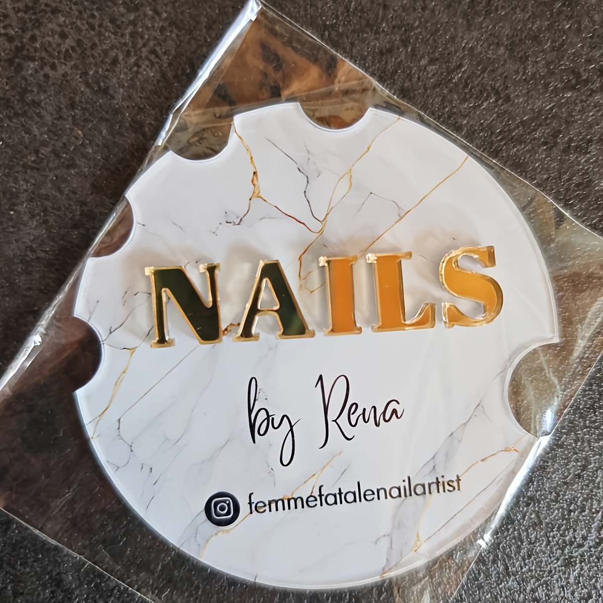 TEMU 2d Flat, 1pc Custom Acrylic Nameplate For Promoting Nail Art. This Acrylic Nail Nameplate Is Designed For Technicians And Artists And Is Perfect