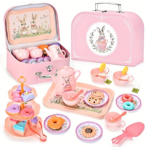 party set for girls 42pcs including tea pot dessert tea set princess kitchen toys perfect birthday gift