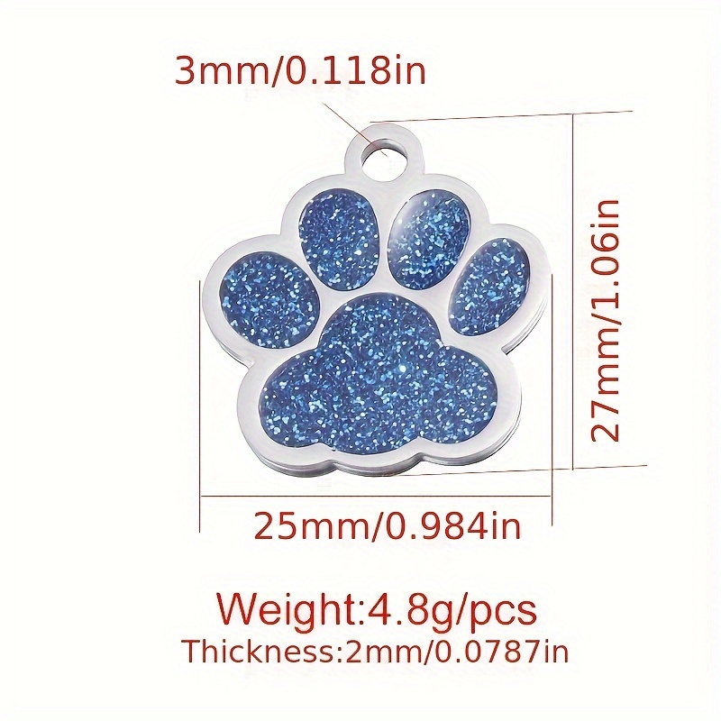 Dog Paw Print Keychain Compatible for Pets - Name & Phone Number/Address Tag with Paw Print - Pet Lover Gift for Dog Owners (Add-Ons Available)