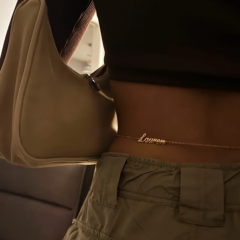 custom golden name belly chain women personalized bridesmaid