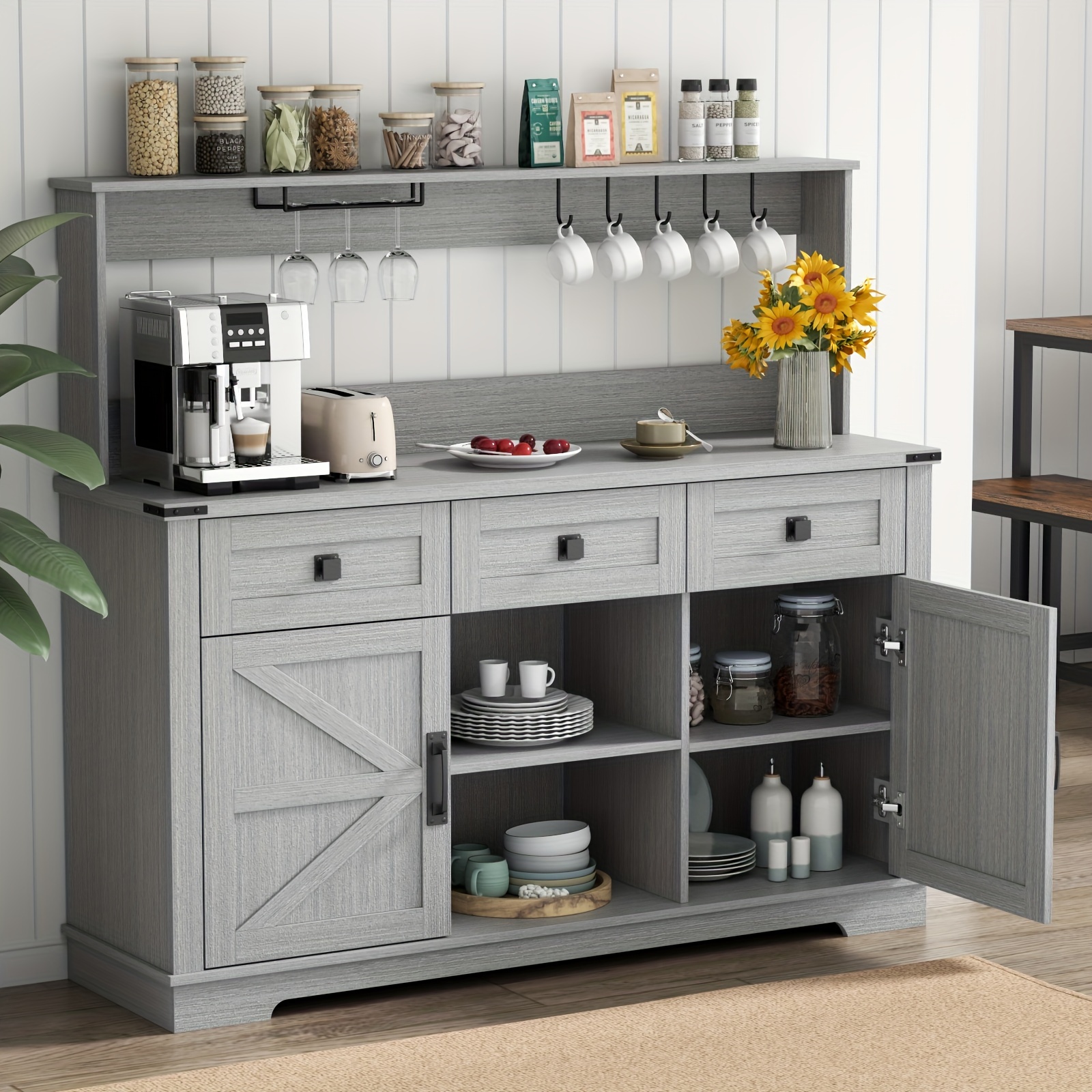 Kitchen buffet cabinet with hutch sales