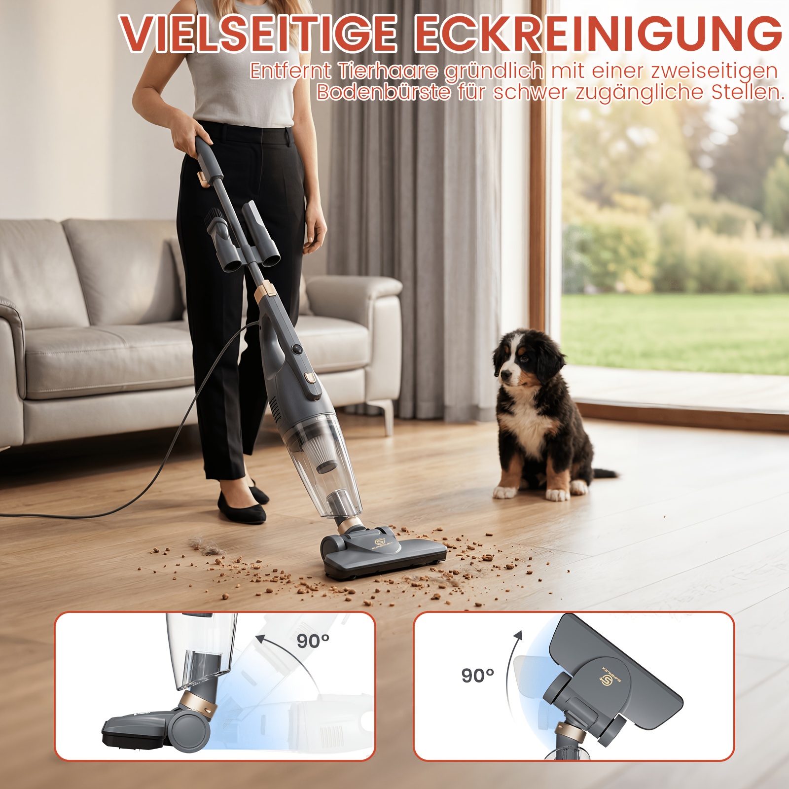 E-shop SUPERLEX 600W Handstaubsauger mit 13KPA starker Saugkraft, HEPA-Filter, 4m Kabel 360° drehbar für die Haushaltsreinigung