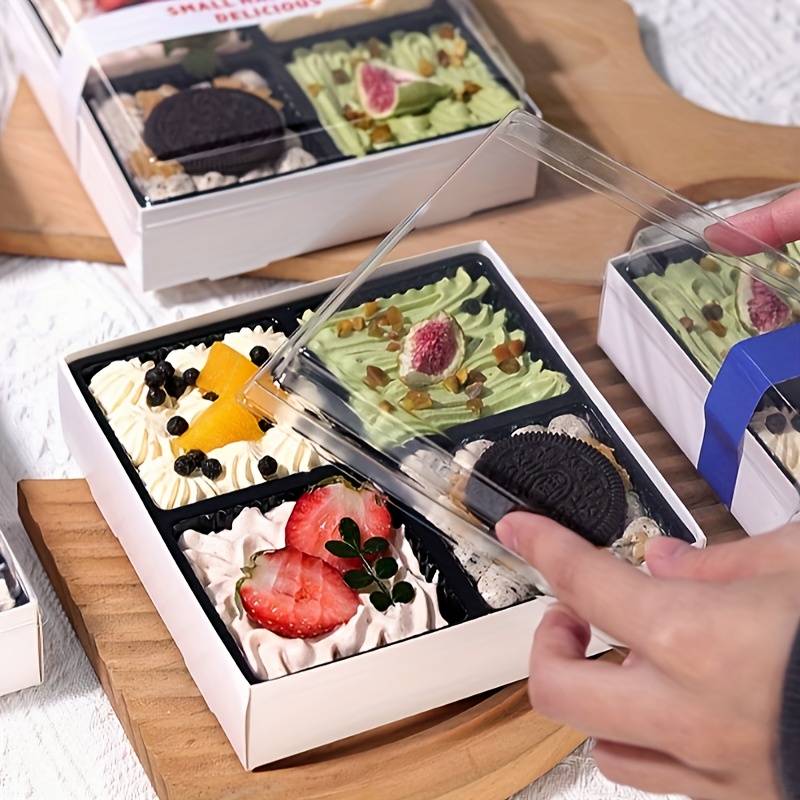 200 Pack Clear Square Cake Slice Containers With Hinged Lids – 5.31 X 4.72 X 2.83 Inch Bento Boxes For Desserts, Salads, Sandwiches, Fruit & Pastries