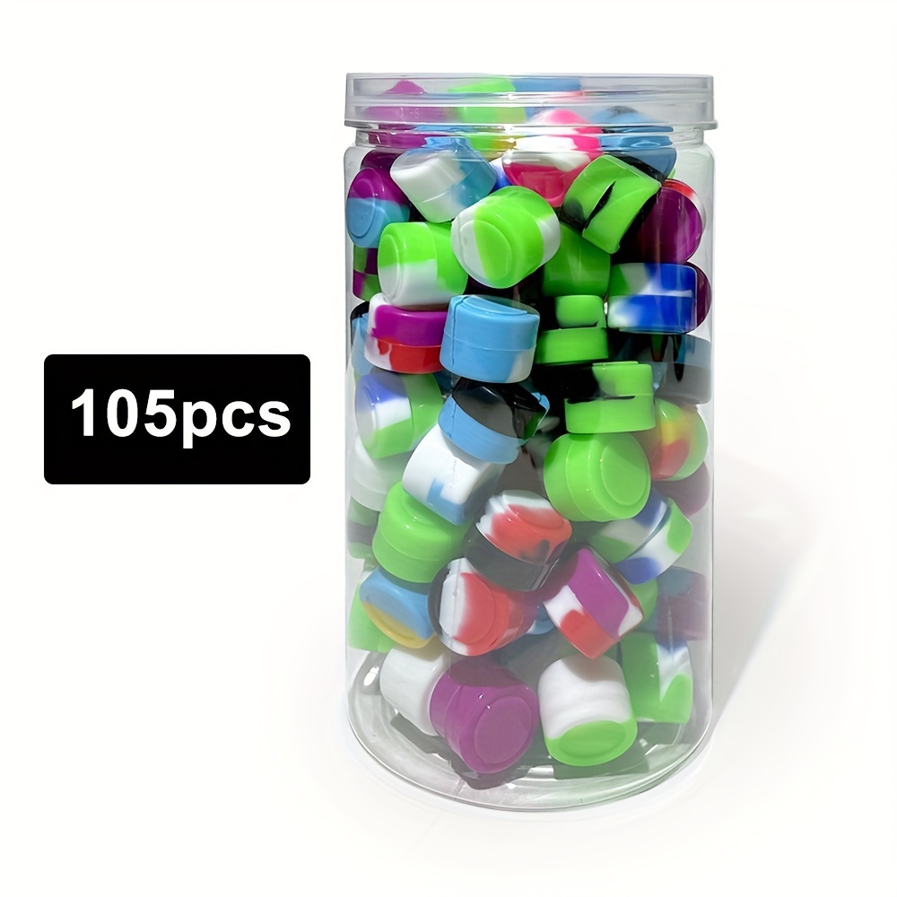 30pcs/70pcs/105pcs Plastic Jar Silicone Set, 0.07oz Silicone Container Jar, For Storing Oil, Wax, Balms, Spice Jars
