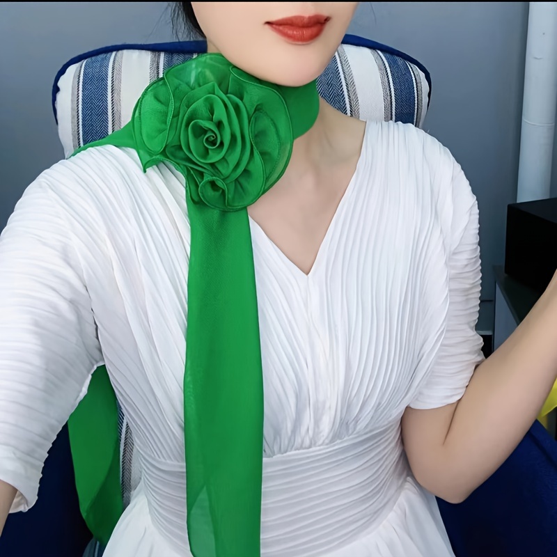 Image of And Summer Collection Of Rose Flowers And Scarves, Featuring Solid Colors And Elegant Large , Perfect For Parties, , And Beautiful Photos With Ways To Wear.