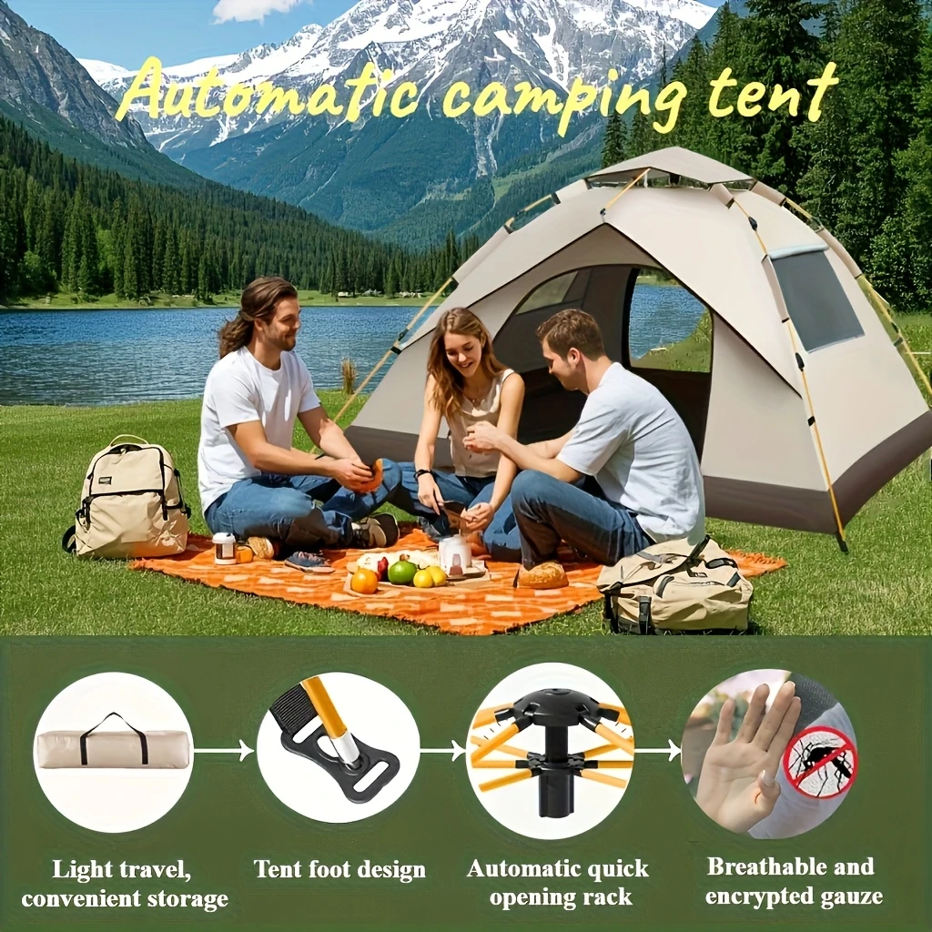 Automatic Instant Setup Camping Tent - 3-4 Person Capacity – detail 12