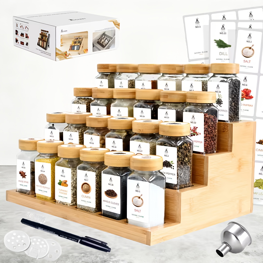 24 teiliges quadratisches gewürzglas set