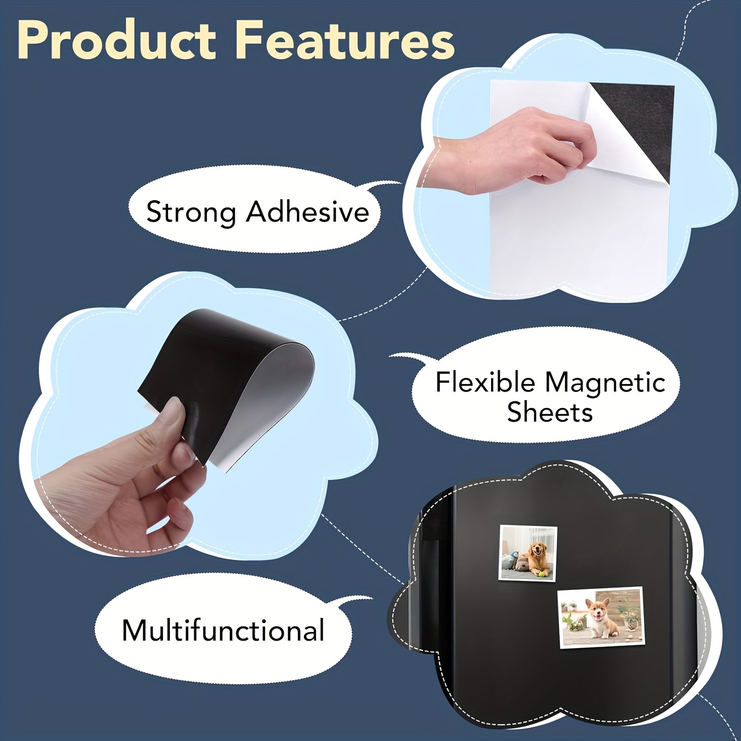 Magnetic Adhesive Sheets Magnetic Sheets Adhesive Backing - Temu