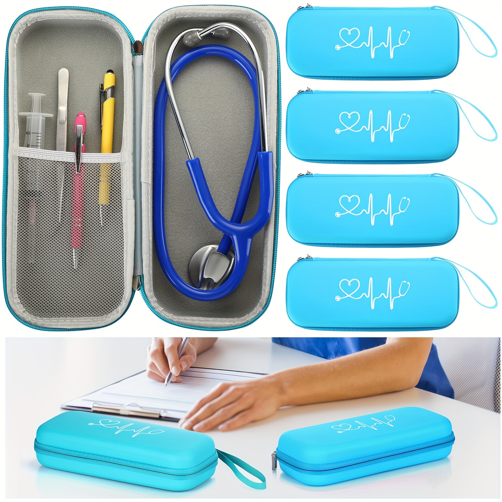 

4pcs Cna Week Gifts Stethoscope Carrying Case Stethoscope Travel Case For Nurses Week Gift Lightweight Nurse Gifts For Women Stethoscope Case For Nurse Appreciation Gifts (blue)