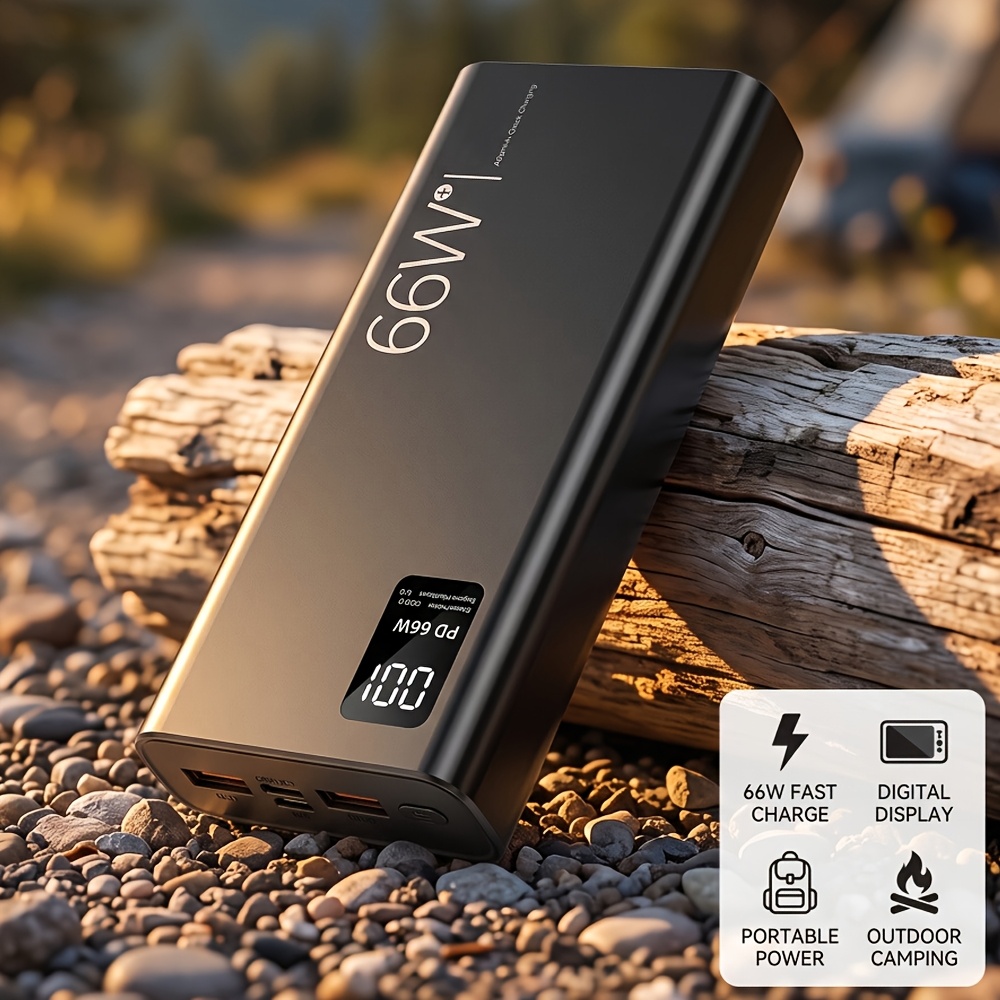 TEMU Kepeak 52000mah 66w Fast Charger Power Bank, Fast Charging With Led Display, , Type-c, For All Mobile Phone Outdoor Portable External Battery