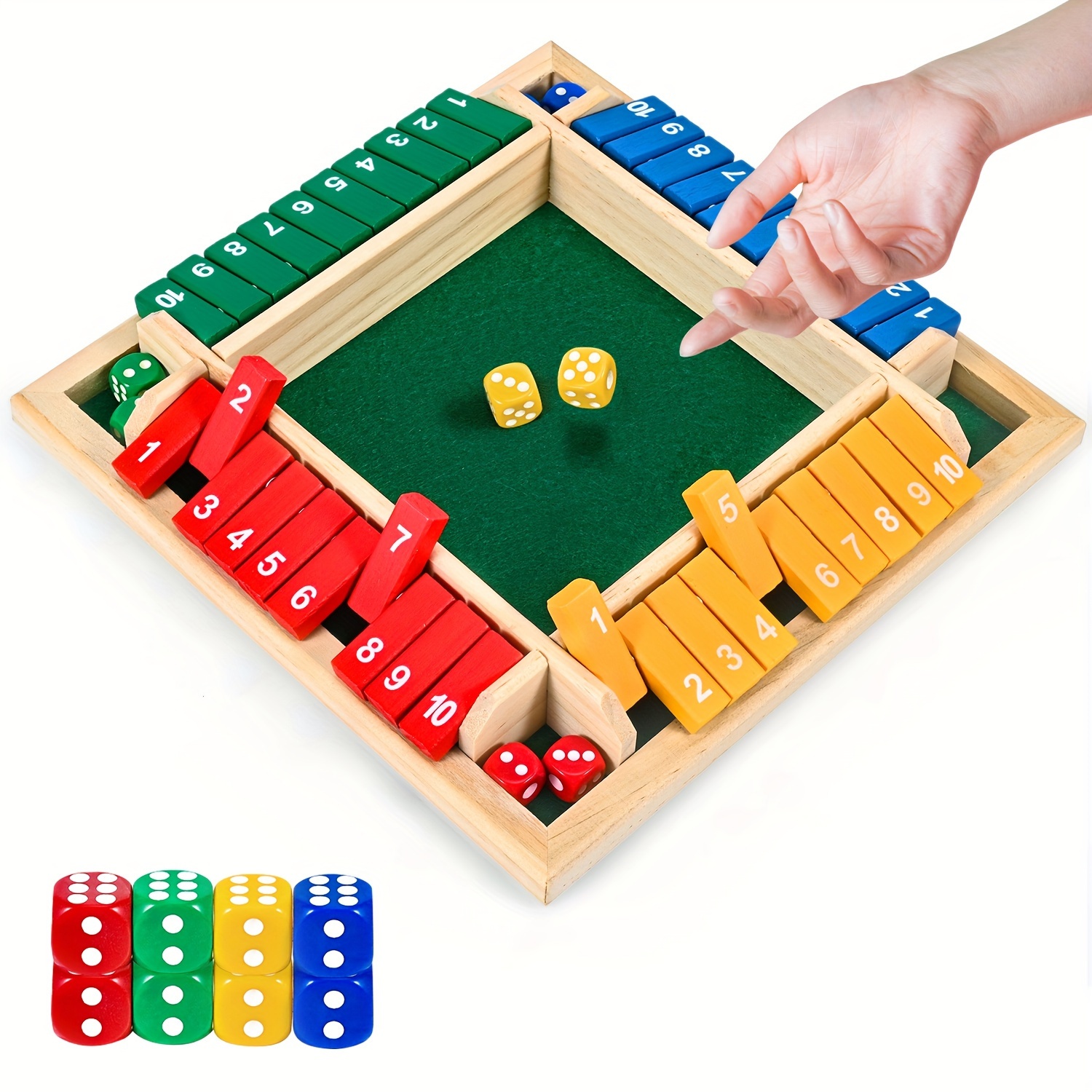 

2-4 Players Wooden Dice Game Fun Family Classic Games Table Mat Game For Parties Gatherings
