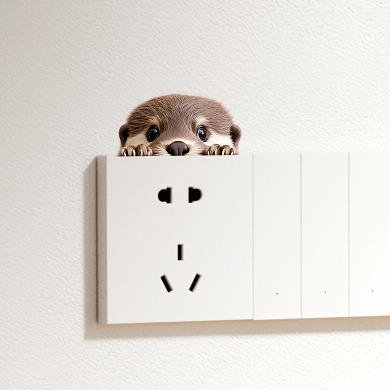 TEMU 1pc Wall Switch Panel Decoration Sticker - Self-adhesive, No Tools Needed, Print For Living Room, Bedroom, Entryway & Panels - Durable Plastic,