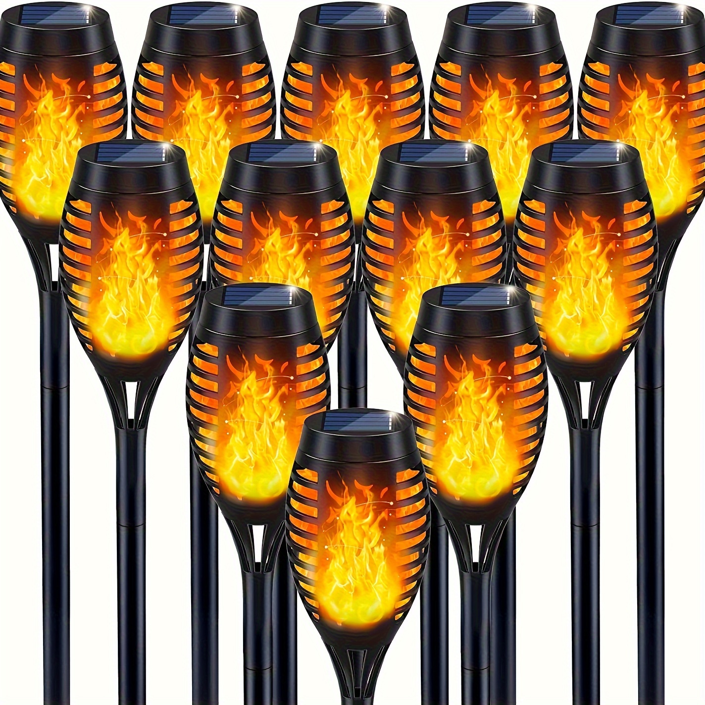 

1/8/12pc Outdoor Solar Lights, Solar Flashlight Lights With Flickering Flame For Garden Decoration, Solar Garden Lights, Solar Outdoor Lights, Flame Torch For Outdoor Patio Pathway Yard Decoration