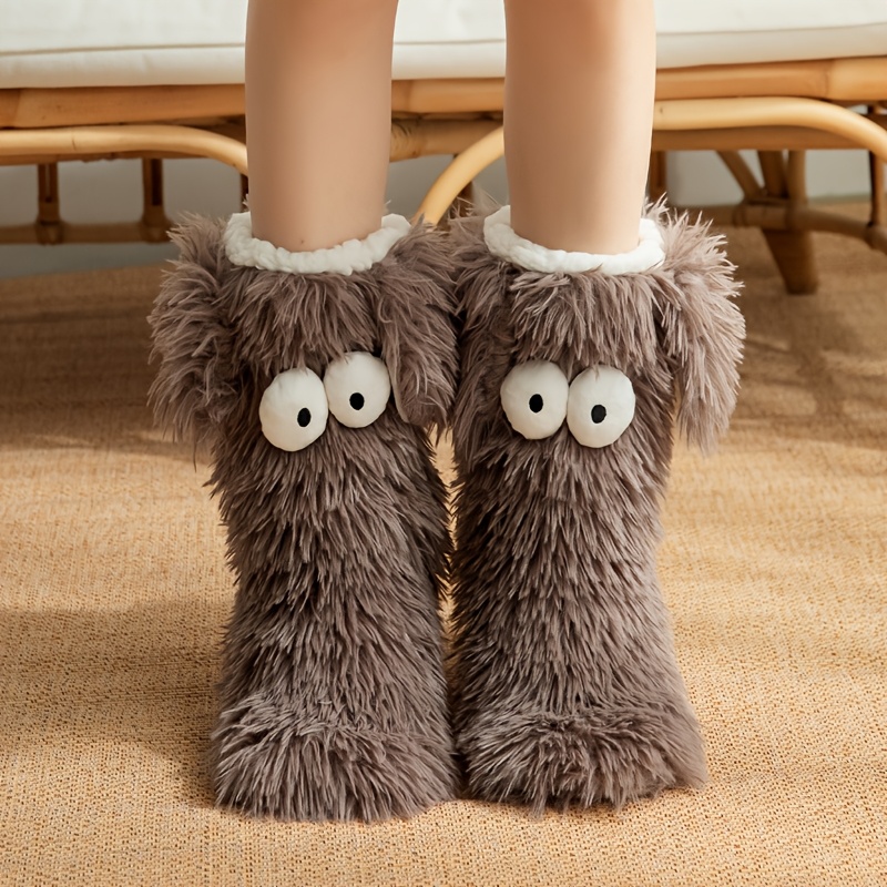 TEMU Floor Socks Slippers, Indoor Home Socks, Gift For And Relatives, -lined And Thickened
