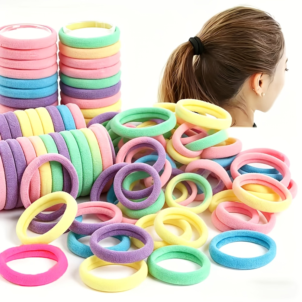 32pcs Randomly Colored Towel-Style Hair Ties for Daily Use